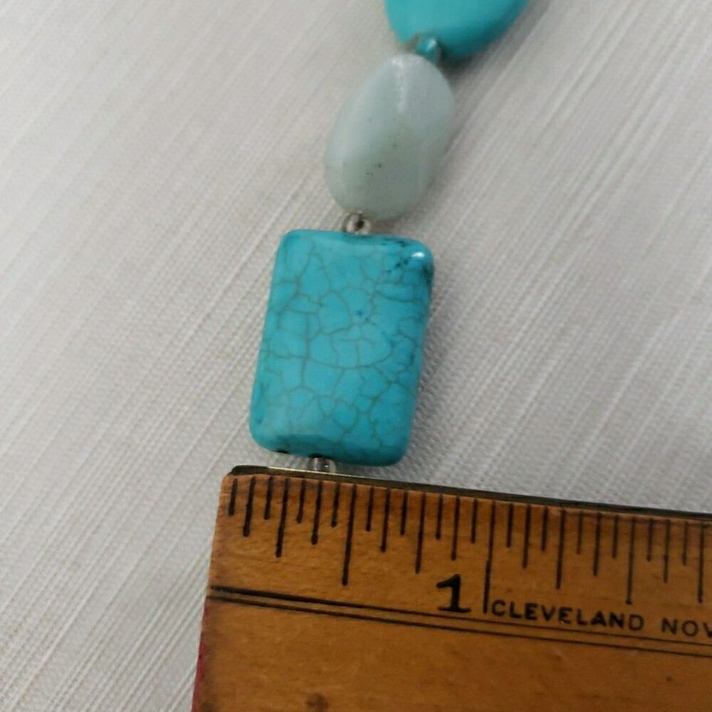 Tica Rosa Turquoise Howlite Amazonite Multi-Stone Necklace 17" Sterling .925 - Picture 14 of 16